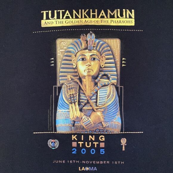 Hanes Authentic King Tut Pharaon Shirt Lama 2005 Museum T - Shirt Size XL - Picture 1 of 7